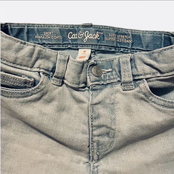 Striped Embroidered Shirt Denim & Gingham Shorts spring bundle Set Toddler Girl - Picture 4 of 13